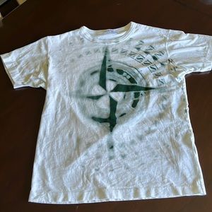 White and green stone island t